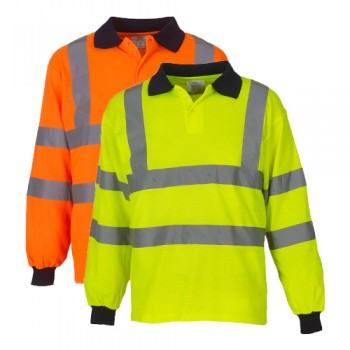 Hi-Vis Long Sleeve Polo Shirt  Hi-Vis Long Sleeve Polo Shirt